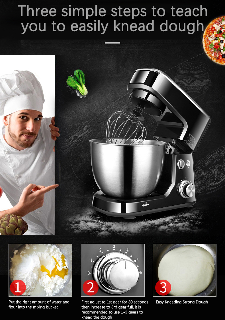 4L Black Stand Mixer For Cake 12
