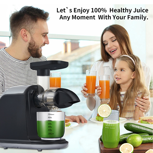 Use a slow juicer with your family to drink 100% nutritious juice