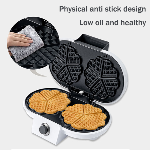 Waffle cake machine with physical anti stick design, less oil and healthy