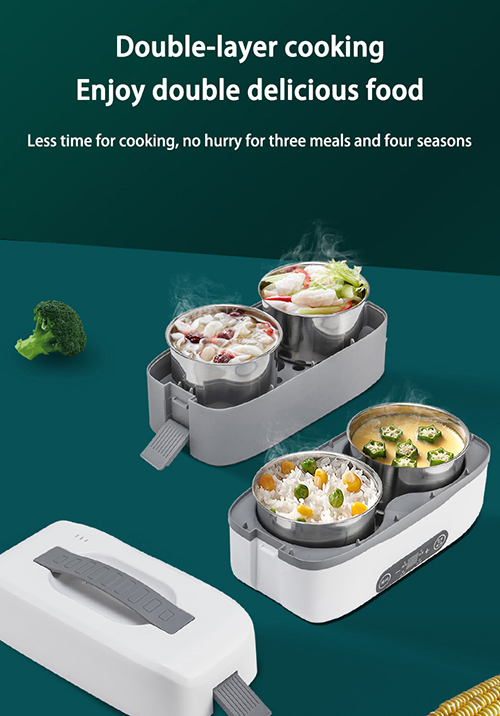 Two-layer cooking electric lunch box