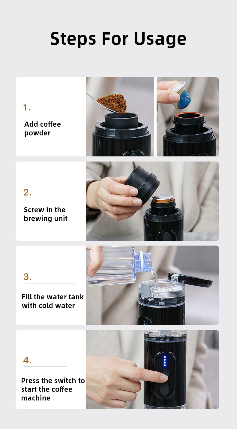 Portable and easy wireless coffee maker