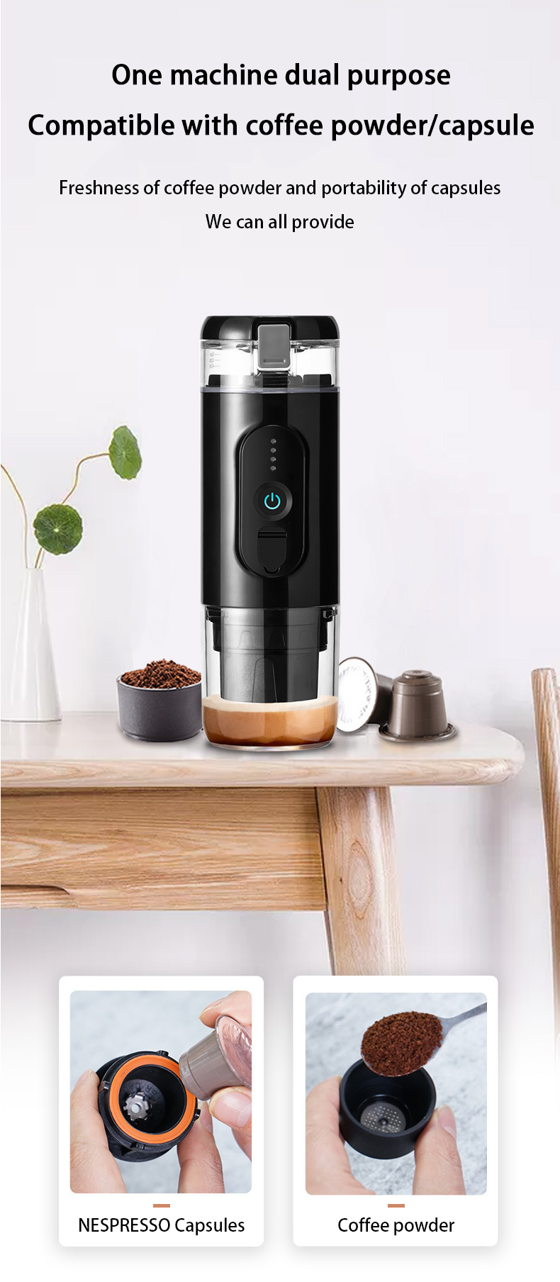Portable wireless coffee maker