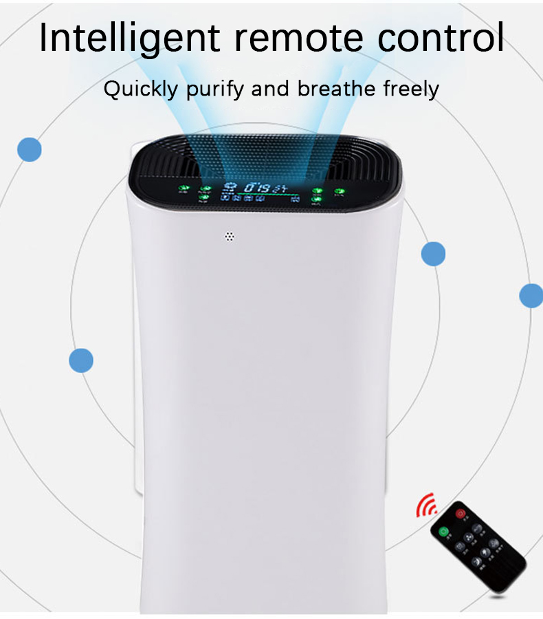 Remote control negative ion air purifier