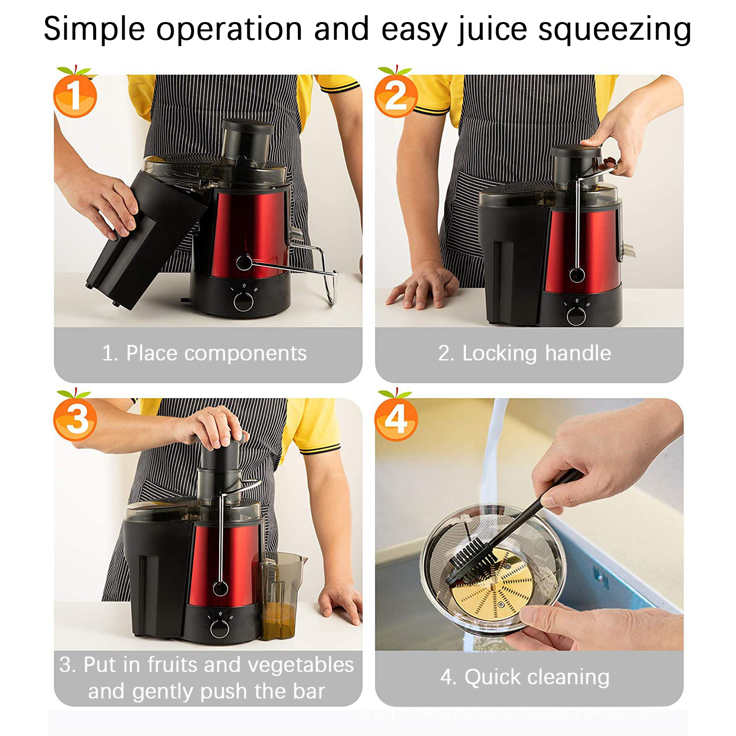 Simple operation stainless steel juicer