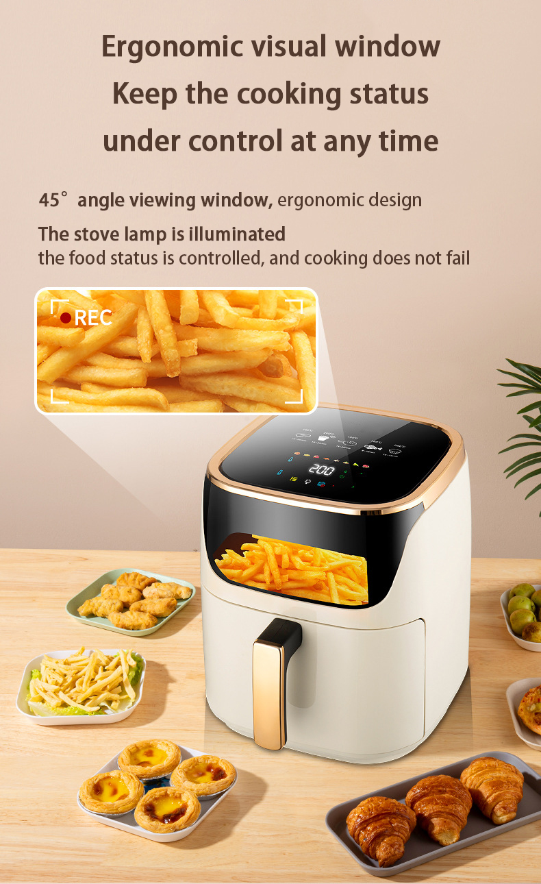 Visible air fryer with light