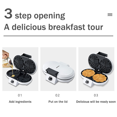 Simply make a waffle breakfast using a three step waffle maker.