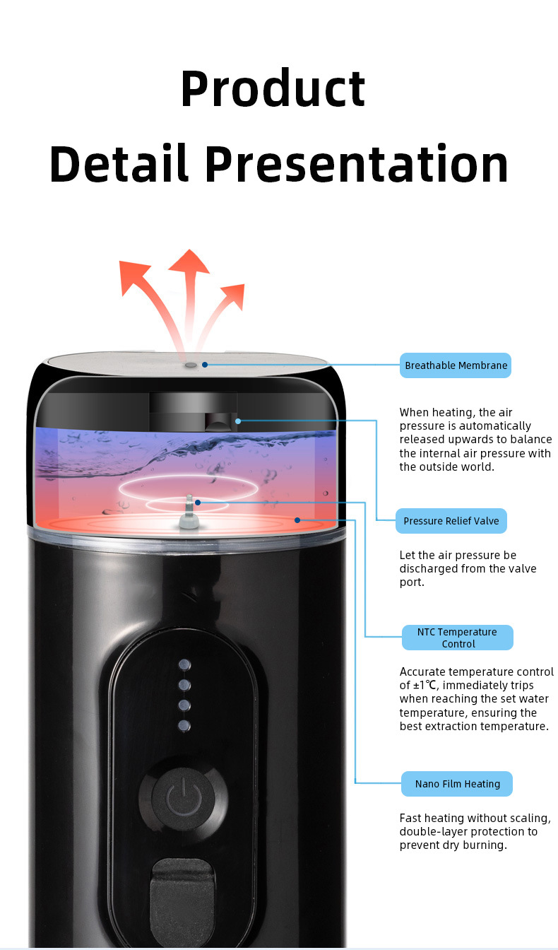 Wireless heating coffee machine