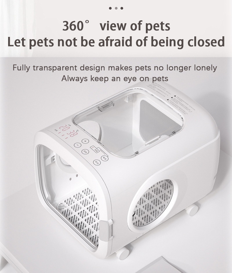 fully transparent pet drying box